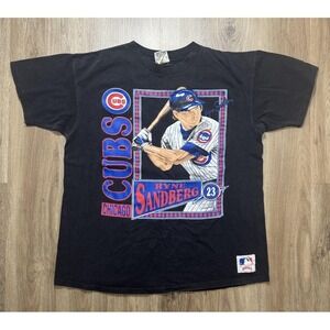 Vintage Nutmeg Chicago Cubs Ryne‎ Sandberg MLB T Shirt Size XL